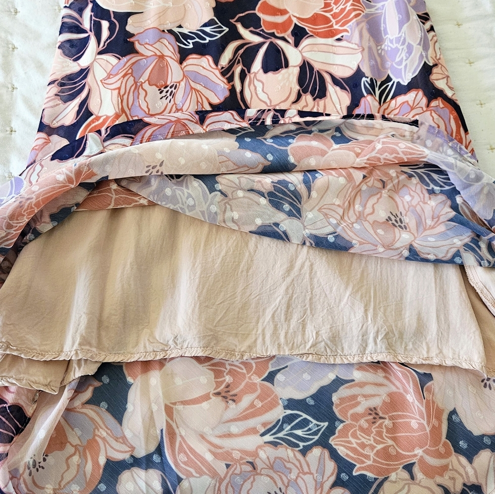 Floral Midi Dress with Spaghetti Straps - Picture 4 of 5
